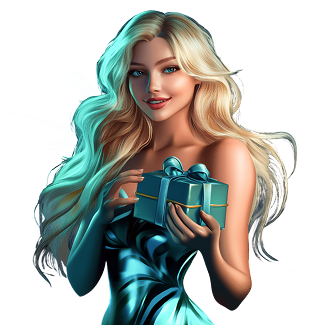 Baner, na którym dziewczyna oferuje bonusy z sieci społecznościowych w Flagman Casino 555